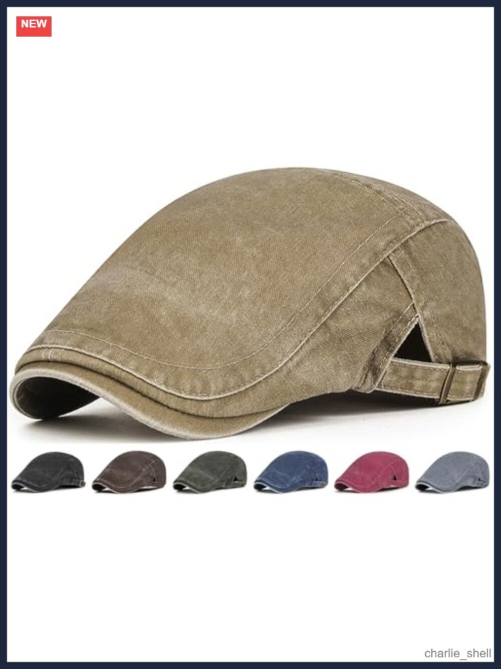 Men's Newsboy Cap Washed Cotton Blend Beret Ivy Hat Cabbie Driving